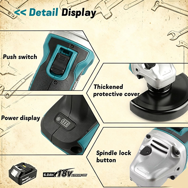 Makita DGA504 18V 6.0Ah 125mm  - Brushless Angle Grinder Battery Powered incelemesi ve fiyatı