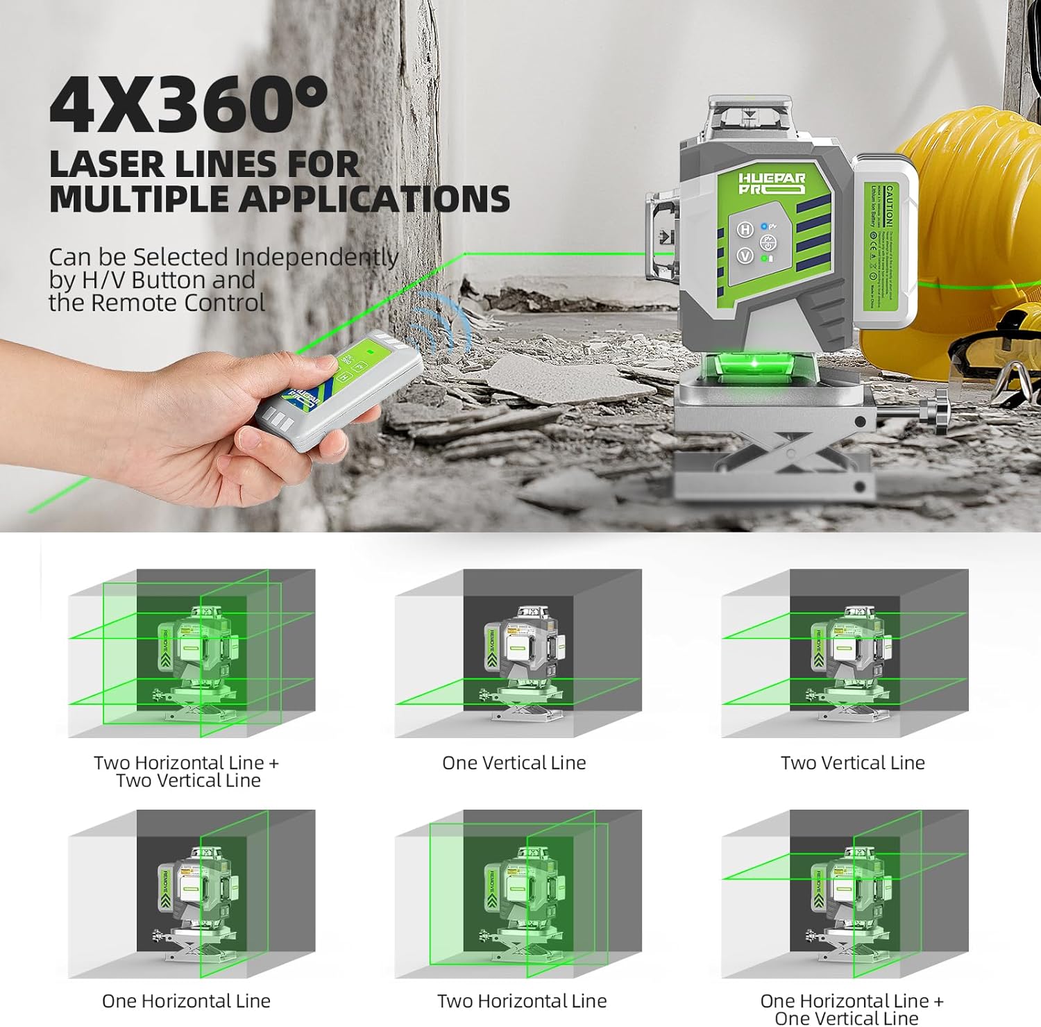 Huepar Profesyonel 4D Çapraz Ç - Laser Level 16 Lines 4D Green incelemesi ve fiyatı