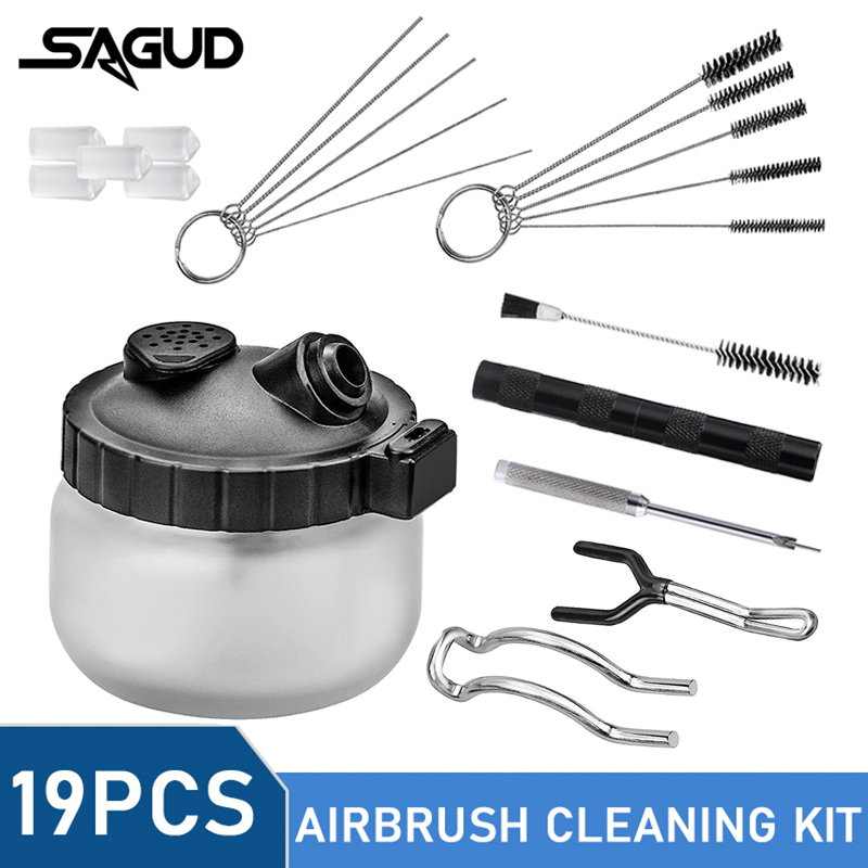 SAGUD 19 Parça Airbrush Temizl - Airbrush Kit With Mini Compressor incelemesi ve fiyatı