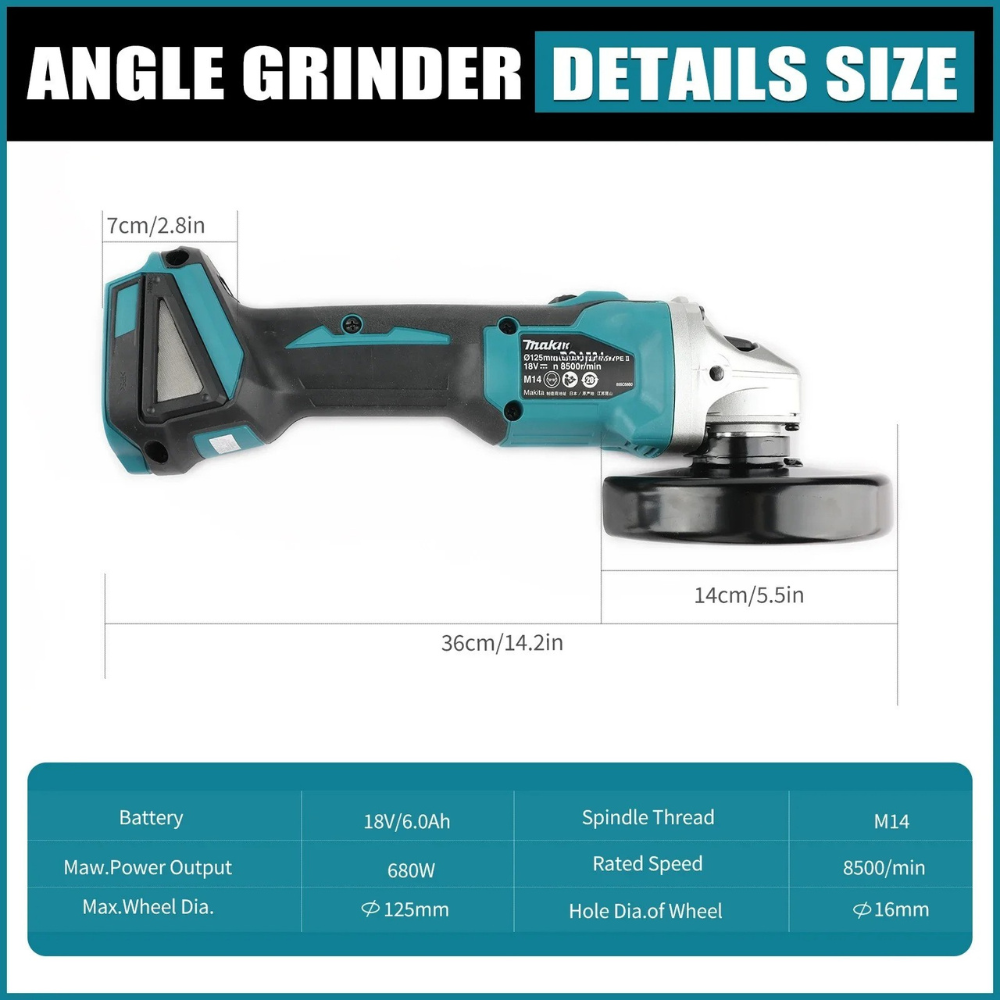 Makita DGA404 125mm/100mm Fırç - Brushless Angle Grinder Battery Powered incelemesi ve fiyatı
